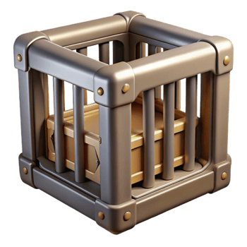serene abstract Wildlife Rescue Transport Crate Metal Bars Cutout authentic png