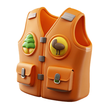 stunning rustic Wildlife Rescue Vest Orange Color Cutout exclusive png