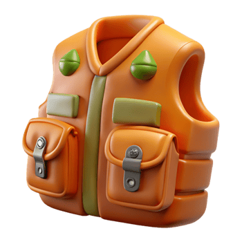 wonderful creative Wildlife Rescue Vest Orange Color Cutout professional png