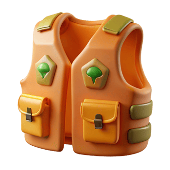 stunning minimalist Wildlife Rescue Vest Orange Color Cutout authentic png