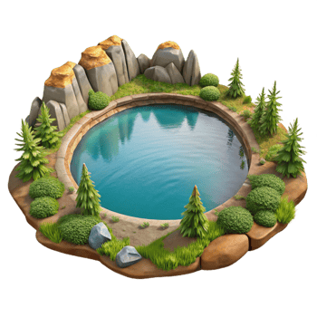 elegant rustic Wildlife Sanctuary Lake Calm Water Transparent Background professional png