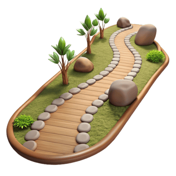 beautiful creative Wildlife Sanctuary Path Winding View Transparent Background premium png