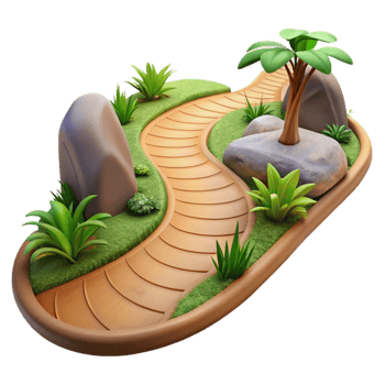 wonderful artistic Wildlife Sanctuary Path Winding View Transparent Background high resolution png
