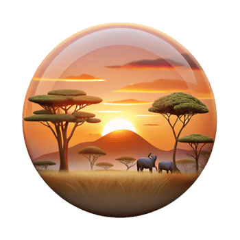 beautiful minimalist Wildlife Sanctuary Sunset View Transparent Background original png