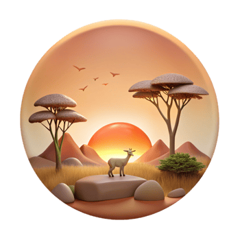 beautiful classic Wildlife Sanctuary Sunset View Transparent Background exclusive png
