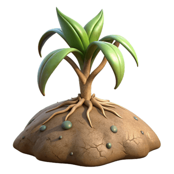 wonderful classic Wilted Plant with Dry Soil Isolated professional png