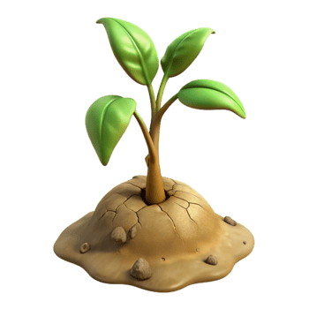 vibrant contemporary Wilted Plant with Dry Soil Isolated premium png