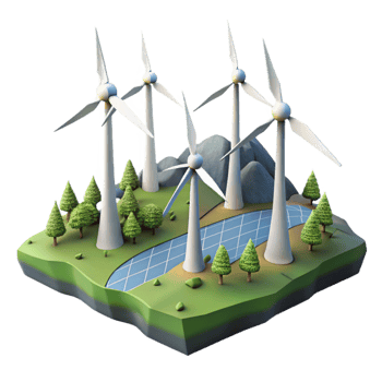 extraordinary traditional Wind Farm Panoramic View Transparent Background exclusive png