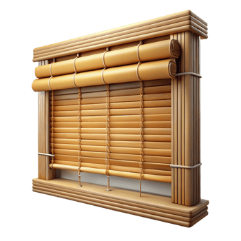 beautiful artistic Window Blinds Bamboo Material Transparent Background exclusive png