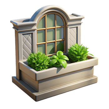 beautiful rustic Window Box Herb Garden Cutout Bright Sunlight high quality png