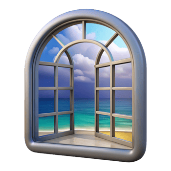 magnificent classic Window View Ocean Horizon Cutout png