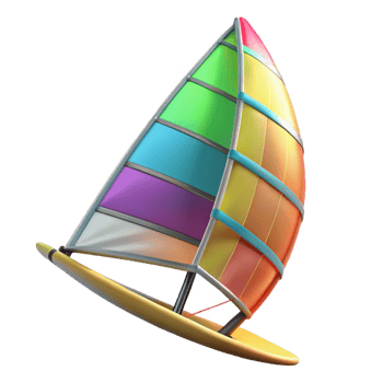magnificent modern Windsurfing Sail Colorful Design Isolated authentic png