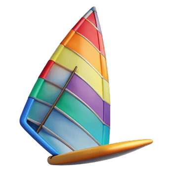 impressive contemporary Windsurfing Sail Colorful Design Isolated high resolution png