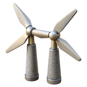 magnificent modern Wind Turbine Blades Close Up Isolated Element detailed png