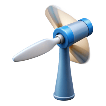 vibrant modern Wind Turbine Blades Motion Blur Transparent Background genuine png
