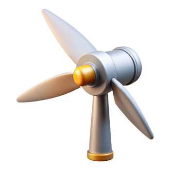 dramatic traditional Wind Turbine Blades Motion Blur Transparent Background detailed png