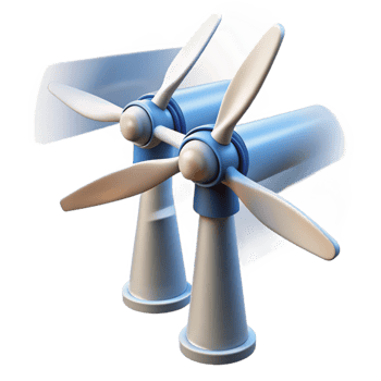 stunning modern Wind Turbine Blades Motion Blur Transparent Background exclusive png