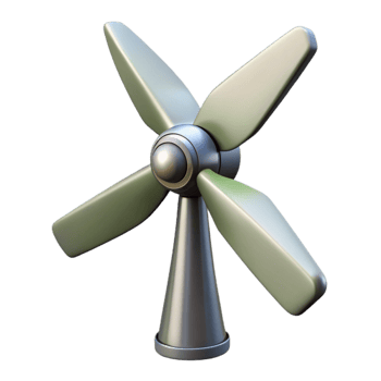 beautiful contemporary Wind Turbine Blades Rotating Isolated Element png
