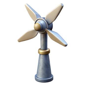 stunning minimalist Wind Turbine Clean Energy Blue Sky Cutout Transparent Background exclusive png