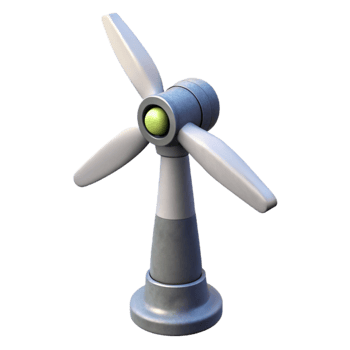 elegant rustic Wind Turbine Clean Energy Blue Sky Cutout Transparent Background exclusive png