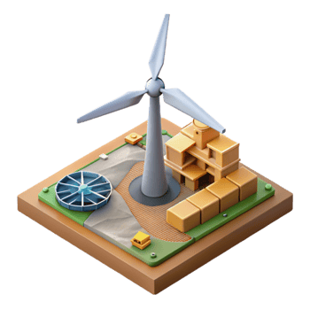 stunning contemporary Wind Turbine Construction Site Aerial View Transparent Background high quality png