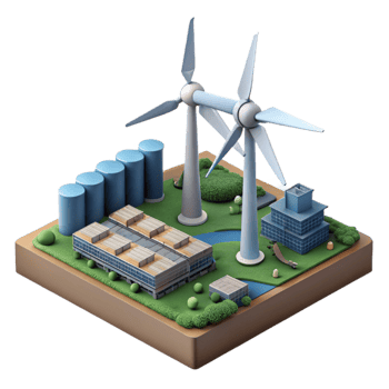 beautiful rustic Wind Turbine Farm Aerial View Isolated original png