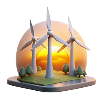 wonderful creative Wind Turbine Farm at Night Cutout png