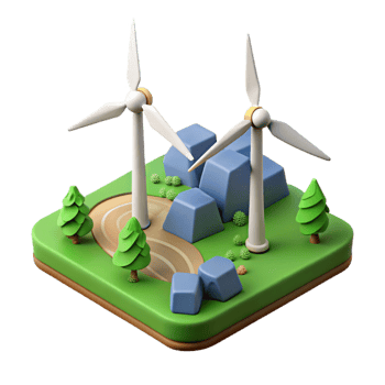 beautiful creative Wind Turbine Farm Landscape View Cutout genuine png