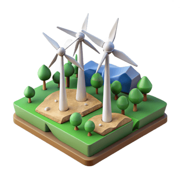 magnificent abstract Wind Turbine Farm Landscape View Cutout high resolution png