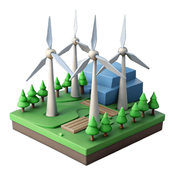 impressive classic Wind Turbine Farm Landscape View Cutout original png