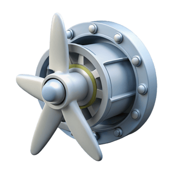 serene abstract Wind Turbine Gearbox Closeup Cutout Transparent Background authentic png