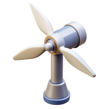beautiful creative Wind Turbine Generating Electricity Side View Transparent genuine png