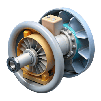 serene traditional Wind Turbine Gearbox Internal View Cutout authentic png