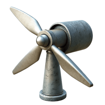 impressive classic Wind Turbine Generator Close Up Isolated exclusive png