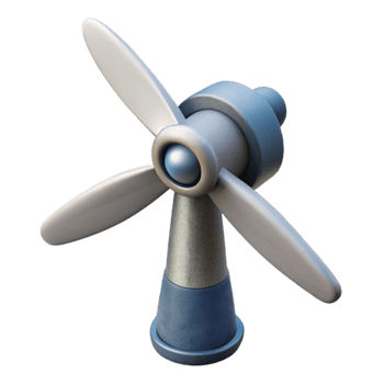 beautiful classic Wind Turbine Generator Close Up Isolated authentic png