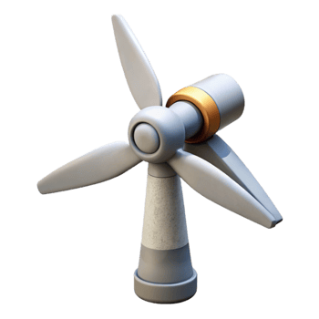 wonderful minimalist Wind Turbine Generator Close Up Isolated professional png