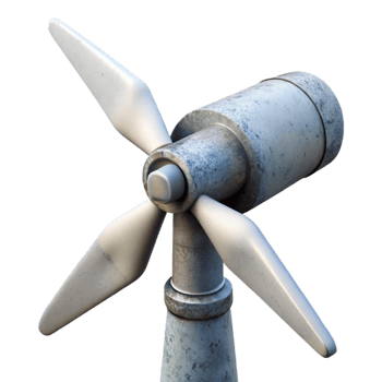 serene minimalist Wind Turbine Nacelle Closeup Transparent Background professional png