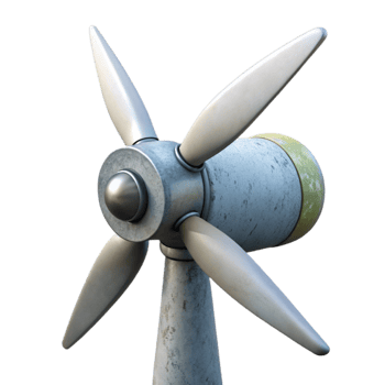 extraordinary traditional Wind Turbine Nacelle Closeup Transparent Background professional png