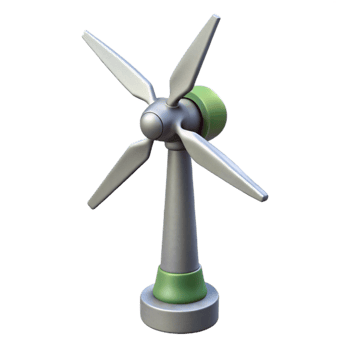 dramatic modern Wind Turbine Side View Isolated Element genuine png