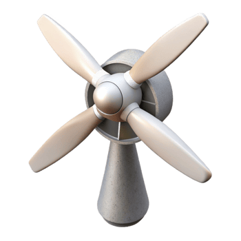 beautiful modern Wind Turbine Top View with White Background Isolated exclusive png