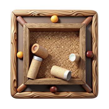 elegant creative Wine Cork Bulletin Board Front View Isolated original png
