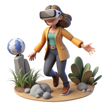 dramatic traditional Woman Exploring Vr World Transparent Background authentic png