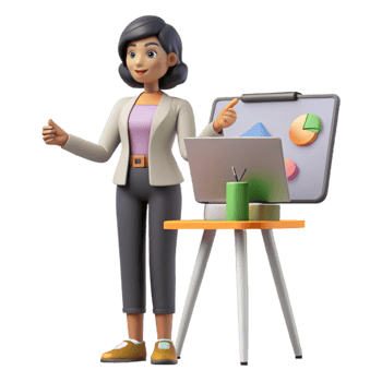 dramatic contemporary Woman Giving Presentation During Online Conference Cutout genuine png
