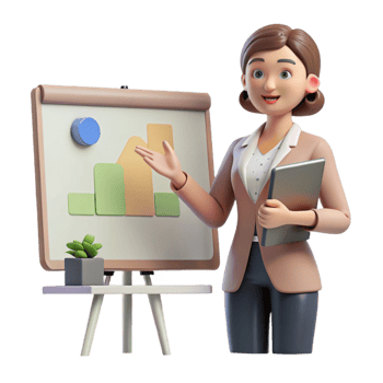 beautiful creative Woman Giving Presentation During Online Conference Cutout genuine png