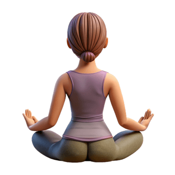 dramatic rustic Woman in Lotus Pose Front View Cutout with Shadow Detail exclusive png