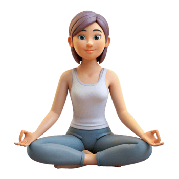 extraordinary minimalist Woman in Lotus Pose Front View Cutout with Shadow Detail png