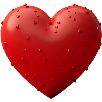 Realistic Red Heart Icon Isolated for Graphic Use png