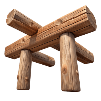elegant creative Wooden Beams Rustic Texture Isolated on Transparent Background high quality png