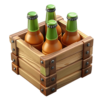 impressive creative Wooden Beer Crate with Bottles Cutout authentic png