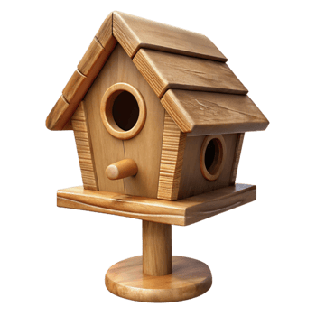 stunning traditional Wooden Birdhouse on a Pole Transparent Background genuine png